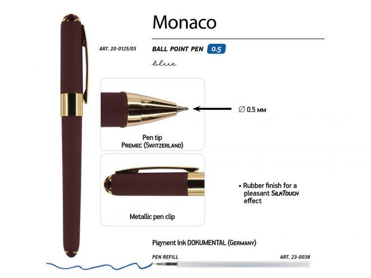 Ручка пластиковая шариковая «Monaco» — изображение 3