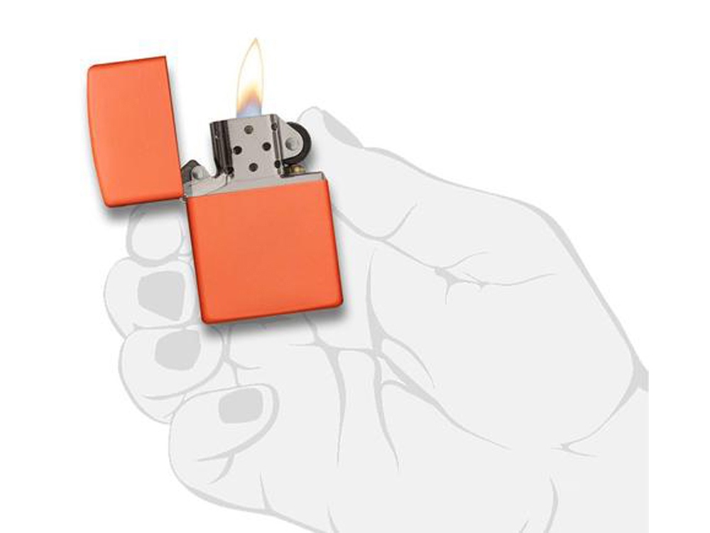 Зажигалка ZIPPO Classic с покрытием Orange Matte — изображение 5