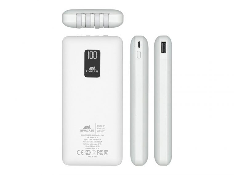 Внешний аккумулятор с дисплеем и встроенными кабелями VA2210, 10000 mAh — изображение 4