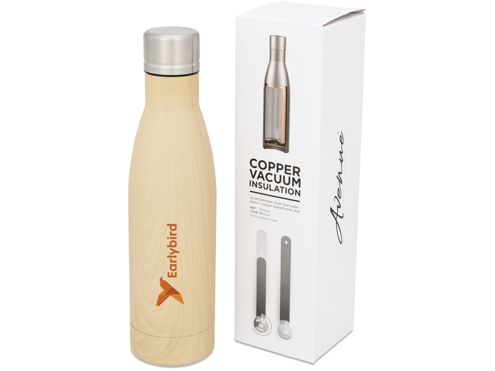 Вакуумная бутылка «Vasa» с покрытием под дерево — изображение 4