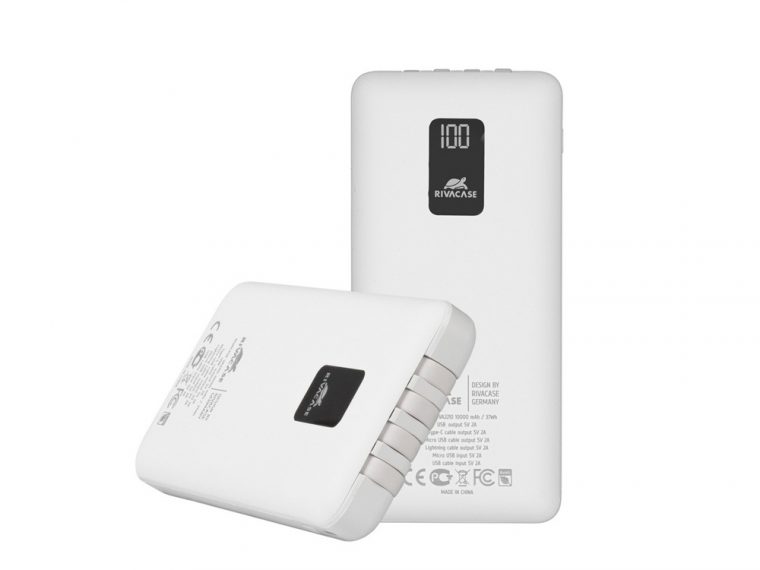 Внешний аккумулятор с дисплеем и встроенными кабелями VA2210, 10000 mAh — изображение 9