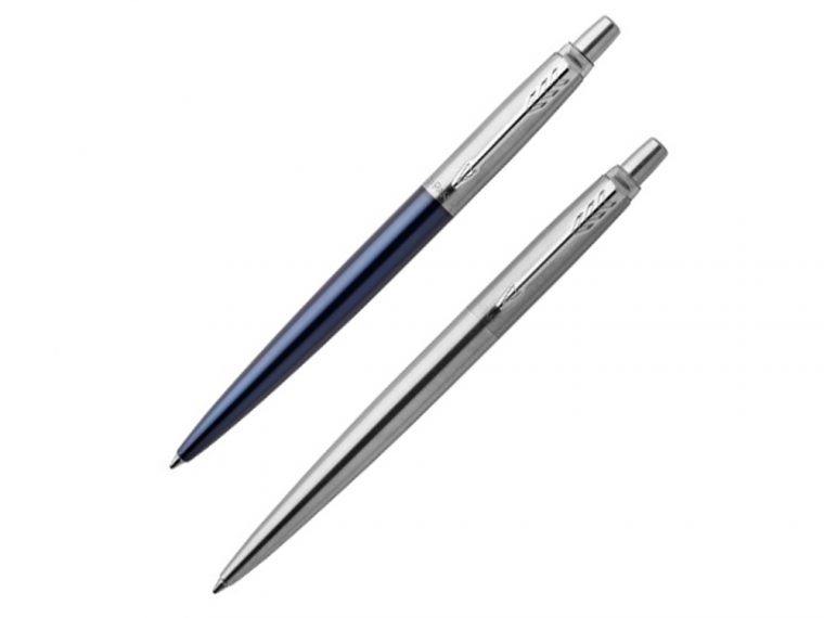 Набор из 2х ручек в подарочной коробке: Parker «Jotter Essential, Royal Blue CT и Parker Jotter Essential, St. Steel СT» — изображение 2