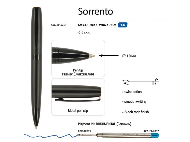 Ручка металлическая шариковая «Sorento» — изображение 3