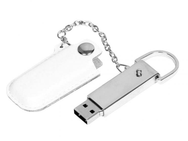 USB 2.0- флешка на 16 Гб в массивном корпусе с кожаным чехлом — изображение 2