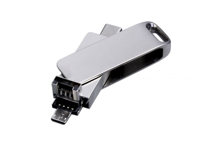USB 2.0-флешка на 16 Гб 3-в-1 с разъемами Micro USB и USB-C — изображение 3