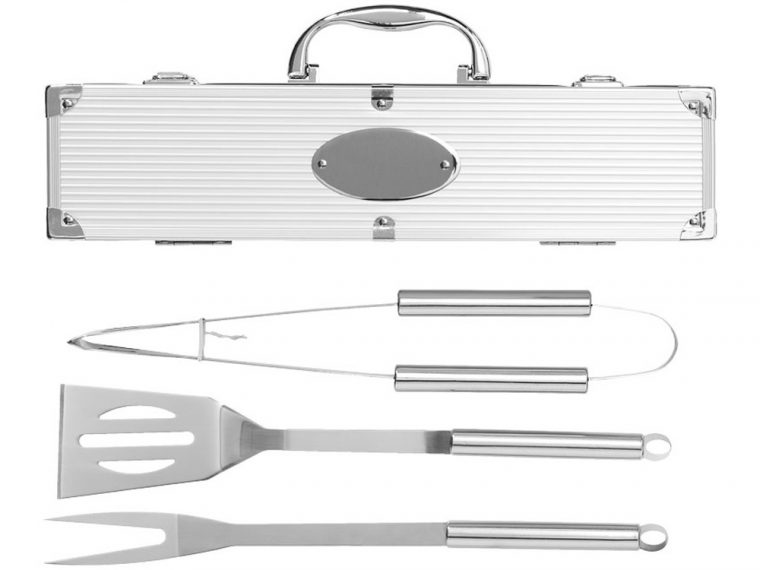 Набор для барбекю в кейсе: лопатка, щипцы, вилка «Salvy» — изображение 3