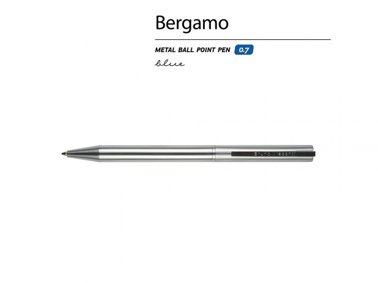Ручка металлическая шариковая "Bergamo", серебристый — изображение 2