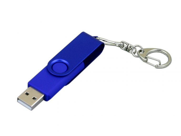 USB 2.0- флешка промо на 16 Гб с поворотным механизмом и однотонным металлическим клипом — изображение 2