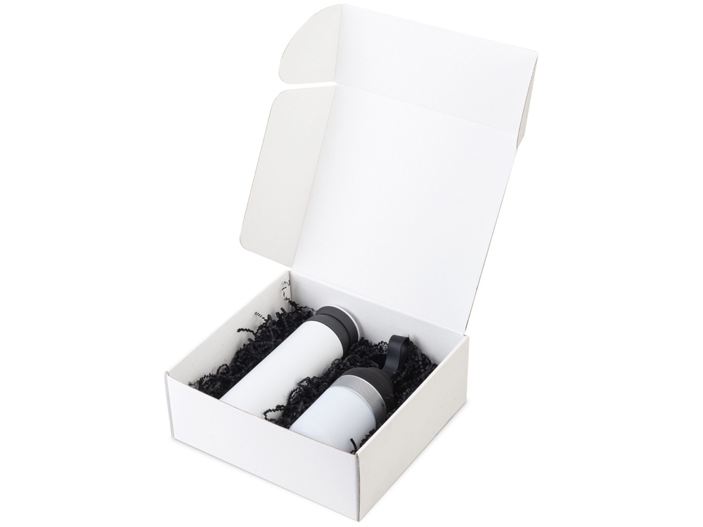 Подарочный набор с колонкой и термосом «Black&White» — изображение 2