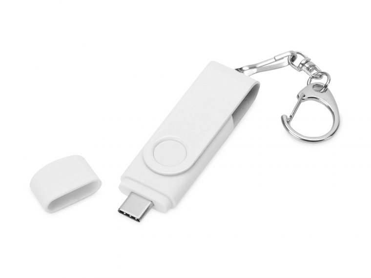 USB 3.0/micro USB/Type-C - флешка на 32 Гб 3-в-1 с поворотным механизмом — изображение 2