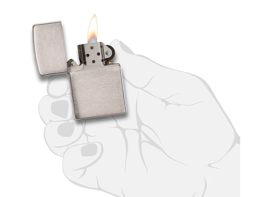 Зажигалка ZIPPO Classic с покрытием Brushed Chrome — изображение 3