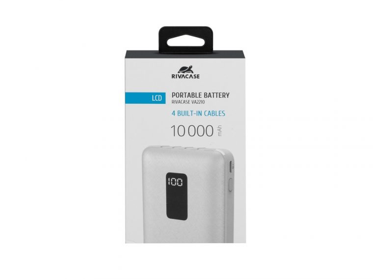 Внешний аккумулятор с дисплеем и встроенными кабелями VA2210, 10000 mAh — изображение 14