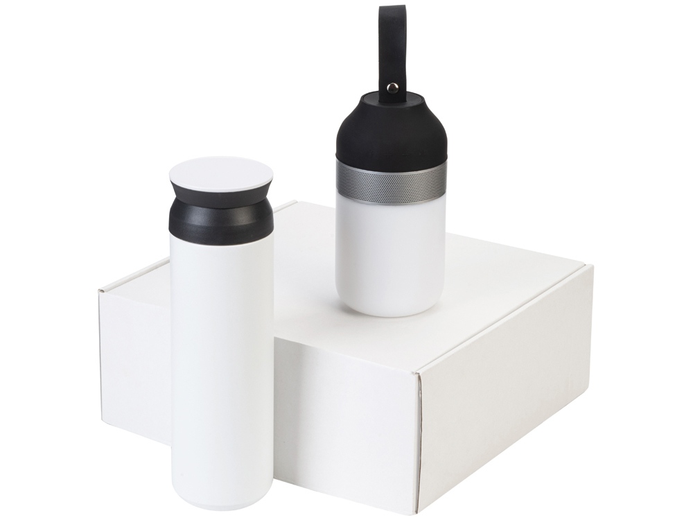 Подарочный набор с колонкой и термосом «Black&White»