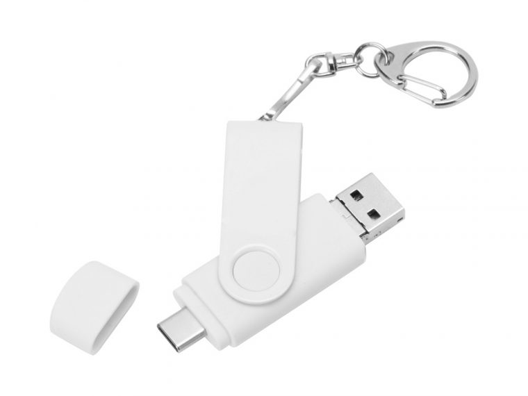 USB 3.0/micro USB/Type-C - флешка на 32 Гб 3-в-1 с поворотным механизмом — изображение 3