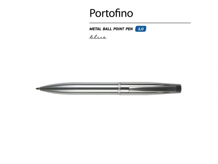 Ручка металлическая шариковая "Portofino", серебристый — изображение 2
