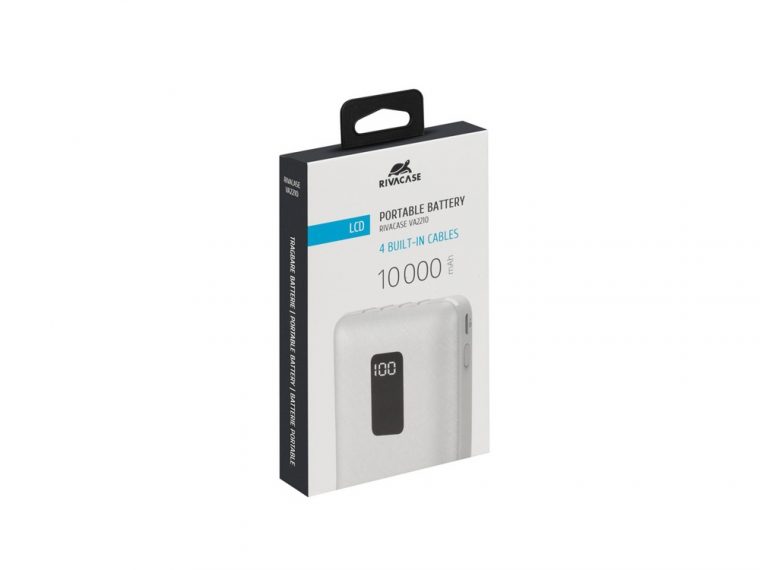 Внешний аккумулятор с дисплеем и встроенными кабелями VA2210, 10000 mAh — изображение 13