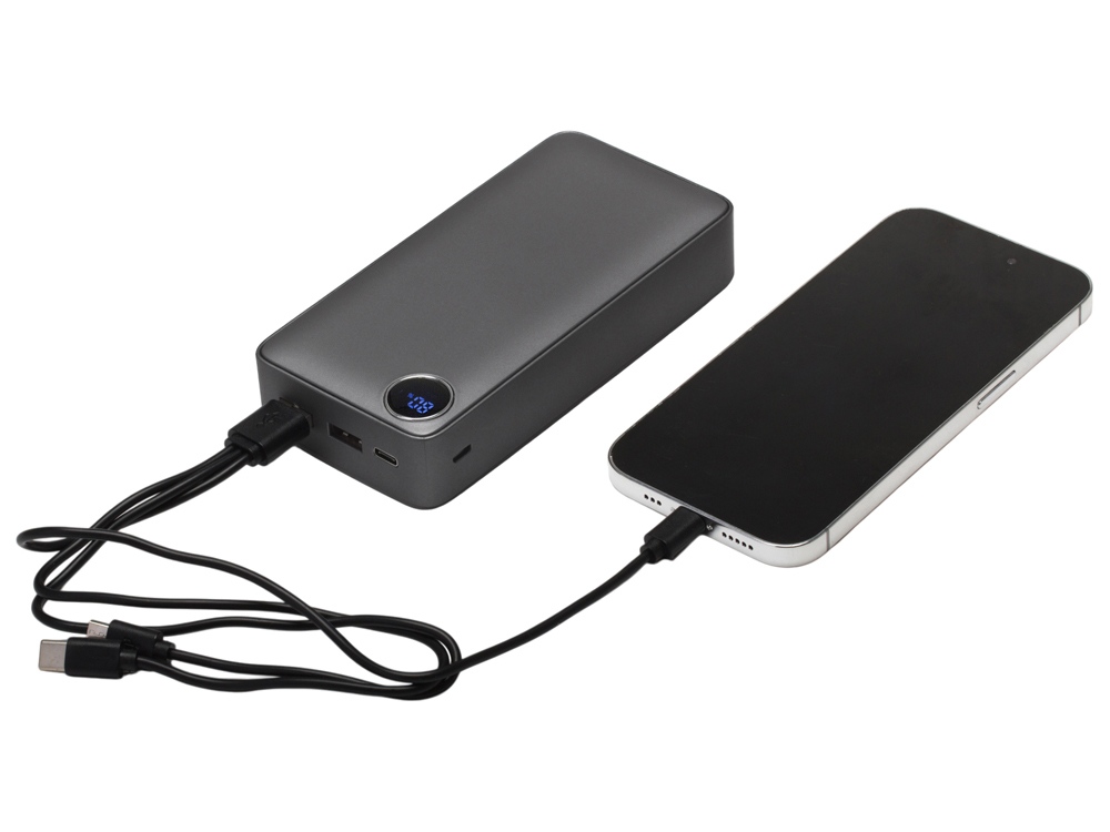 Внешний аккумулятор «Mild Pro» c быстрой зарядкой QC/PD, металлик soft-touch, 20 000 mAh — изображение 2