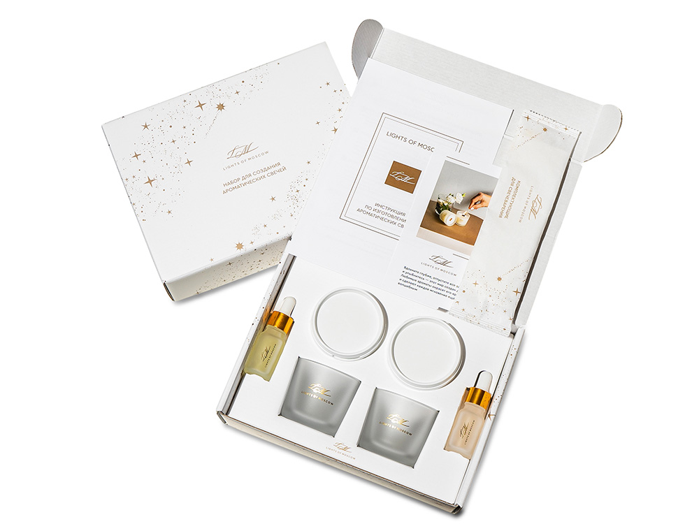 Набор для создания 2-х ароматических свечей: амбра и табак/маракуйя, сандал и пачули — изображение 3