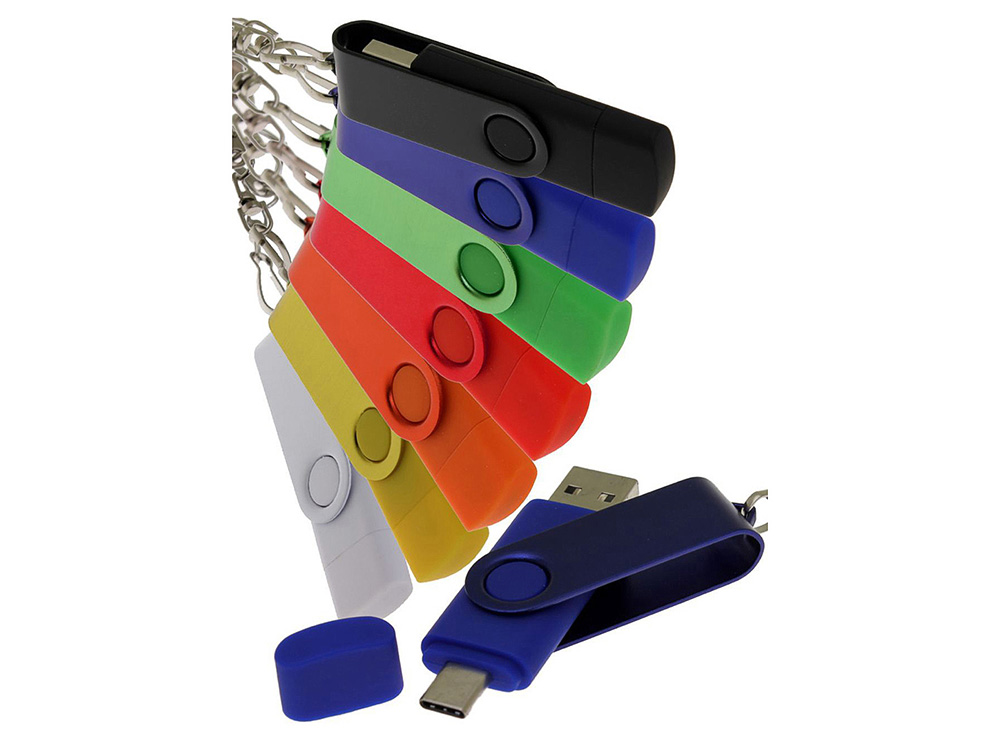 USB 3.0- флешка на 16 Гб с поворотным механизмом и дополнительным разъемом Type-C — изображение 5