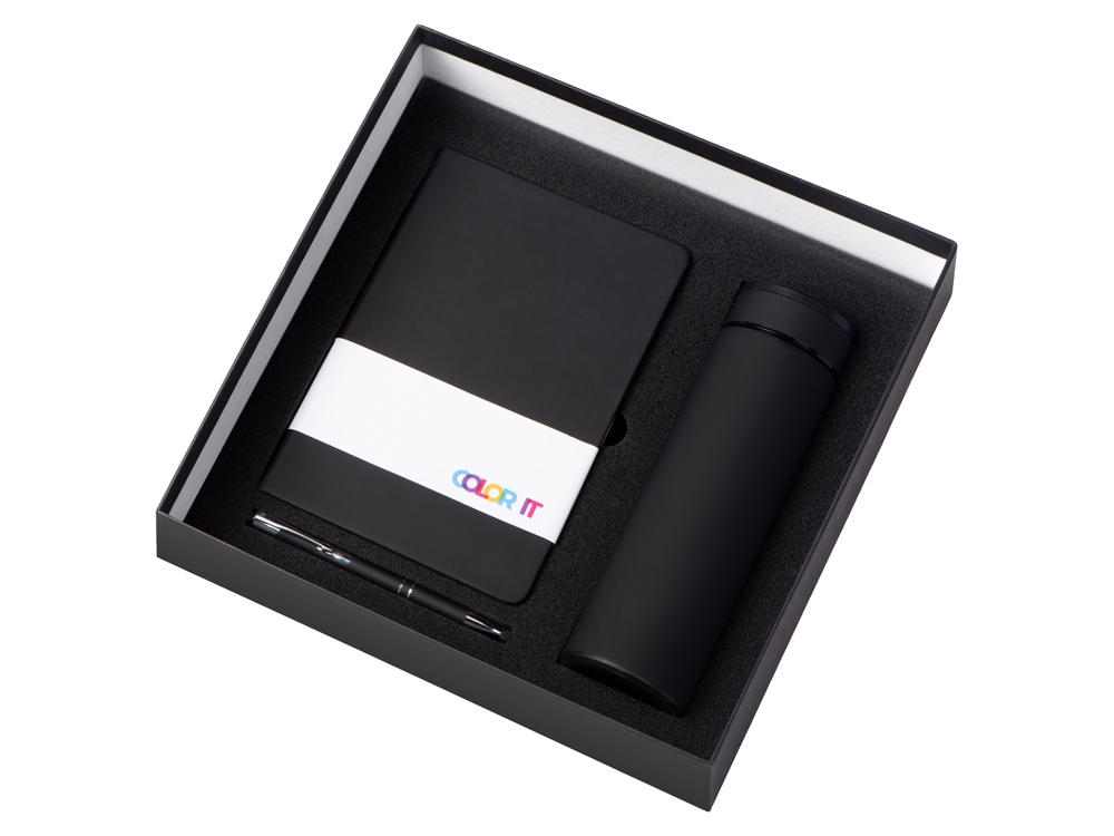 Подарочный набор "Color it" с блокнотом, металлической ручкой и термосом — изображение 2