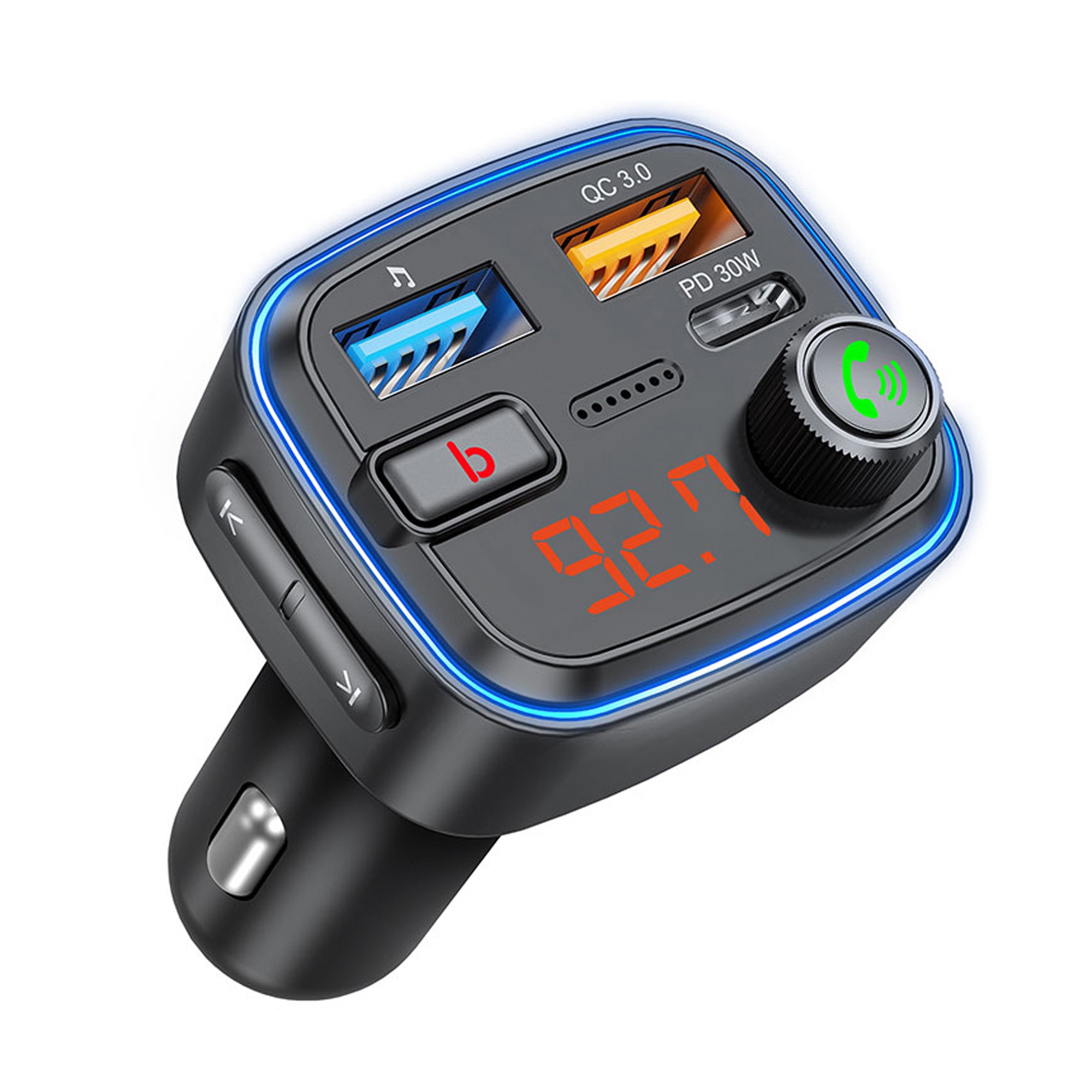 FM-трансмиттер Wave Pro, QC/PD, LED, 48Вт, ENC, Bass boost — изображение 2