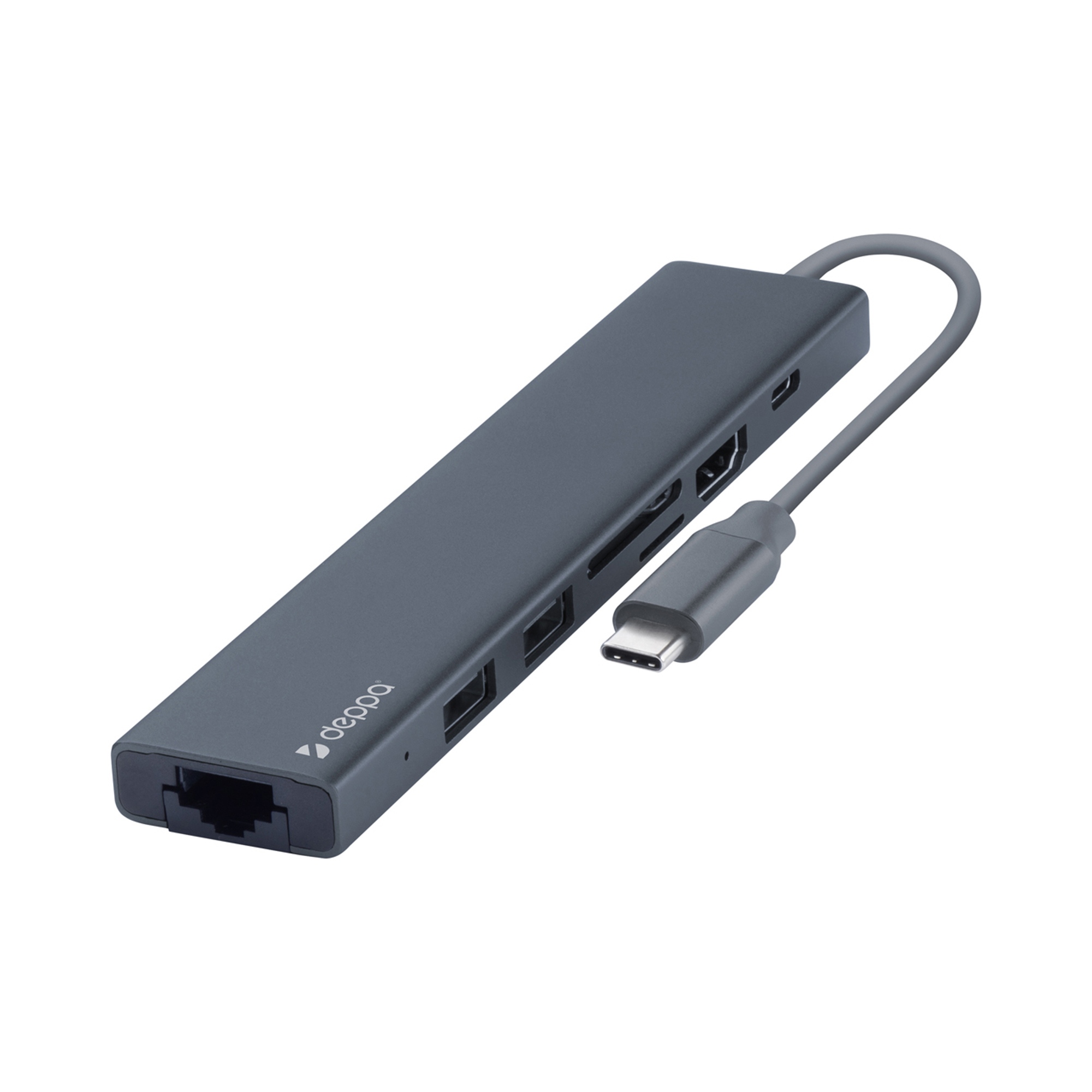 USB Type-C хаб 7-в-1, HDMI, Power Delivery, 2xUSB 3.0, RJ45, microSD/SD — изображение 2